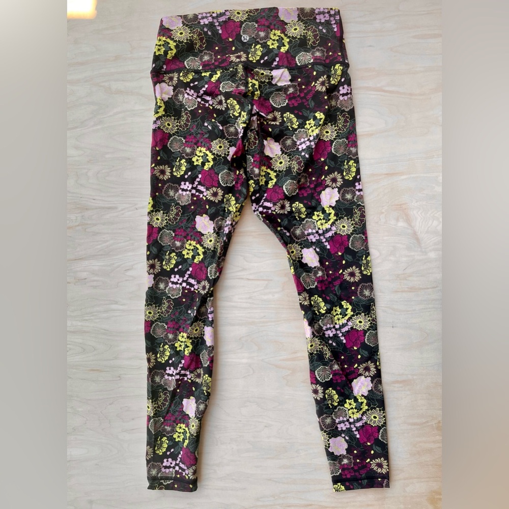 Lululemon Wunder Under Hi-Rise Tight 28" Fluorolace Multi Floral Print Size 8 - Picture 3 of 8